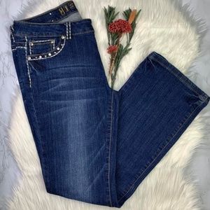 Miss Chic Boot Cut Rhinestone Jeans  Size 15